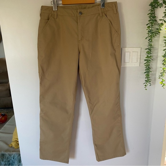 Carhartt Women's Tan Straight Leg Pants Size 12 Short - Picture 1 of 9
